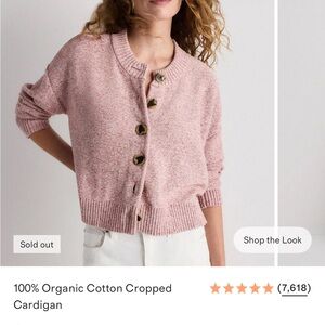 Quince Rose Pink Cropped Cardigan
